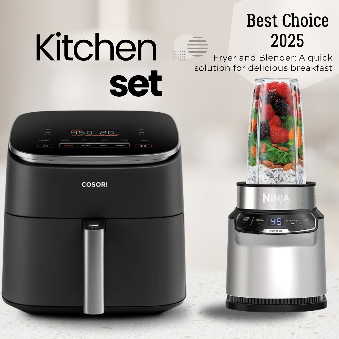 TurboBlaze Air Fryer + Nutri-Blender Pro